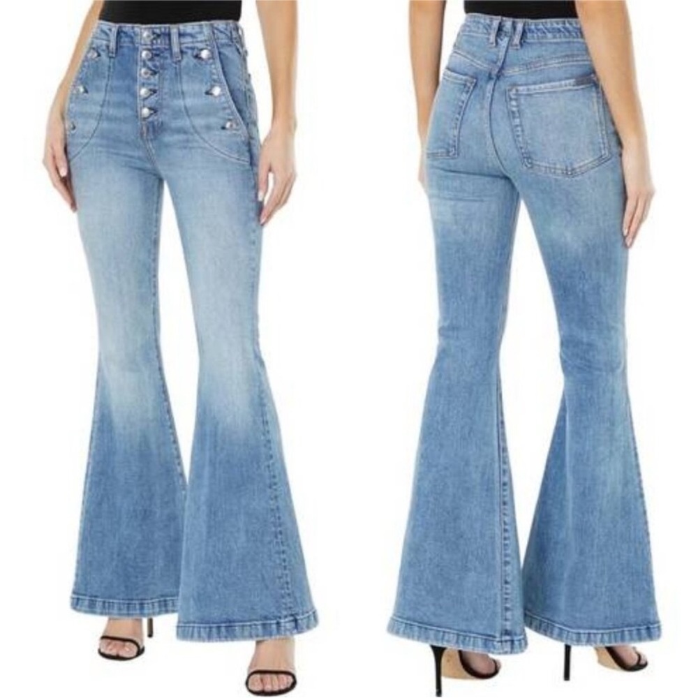 7 FOR ALL MANKIND
Portia Megaflare High-Rise Stretch-Cotton Jeans (J3)